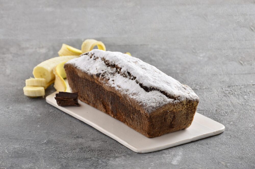 Budin de banana con chips de chocolate